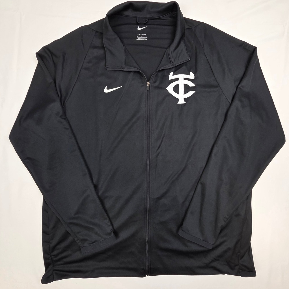 Nike Mens Minnesota Twins TC Dri-FIT Full Zip Track Jacket Black XL